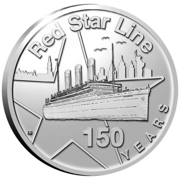 Moneta 20 Euro Argento Belgio 2022 - 150° Anniversario della Linea Stella Rossa - immagine 1