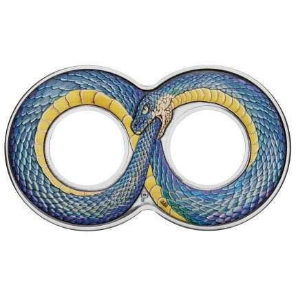 Colored Silver Coin 2$ Australia 2022 - Ouroboros Snake