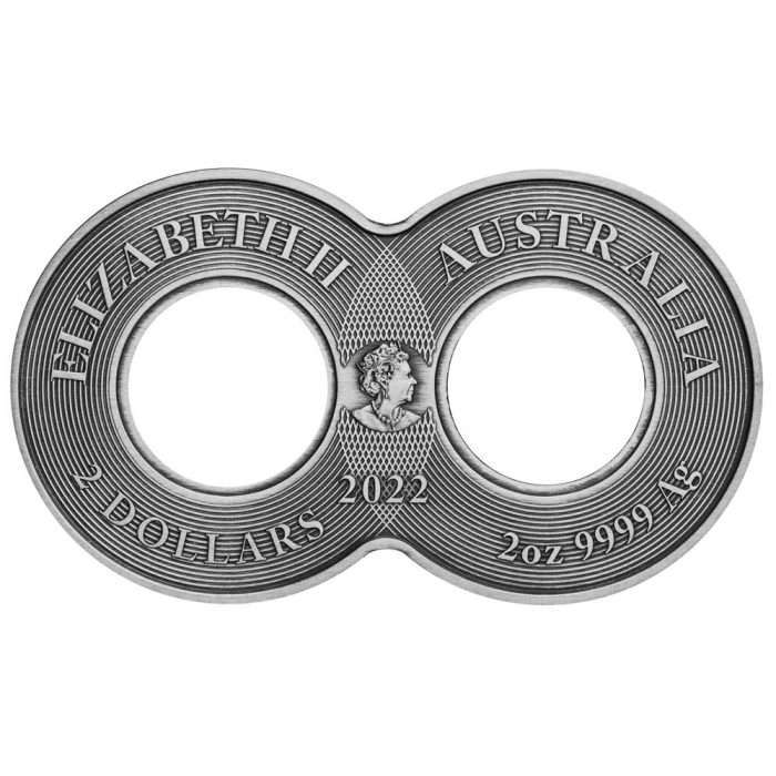 2 dollarin värillinen hopeakolikko Australia 2022 - Ouroboros-käärme - Image 2