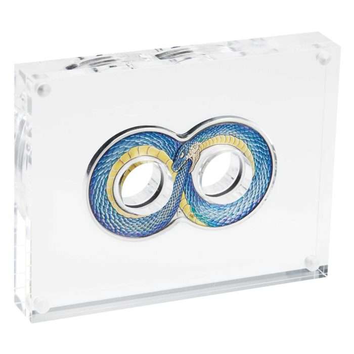 2 dollarin värillinen hopeakolikko Australia 2022 - Ouroboros-käärme - Image 3