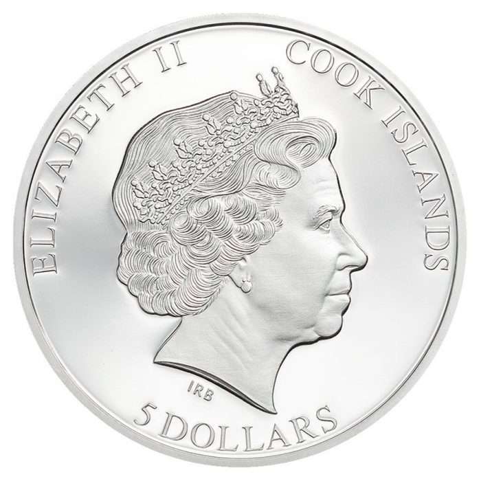 Hopeakolikko 5$ Cookinsaaret 2022 - Kuningatar Elisabet II:n muistoksi - Image 2