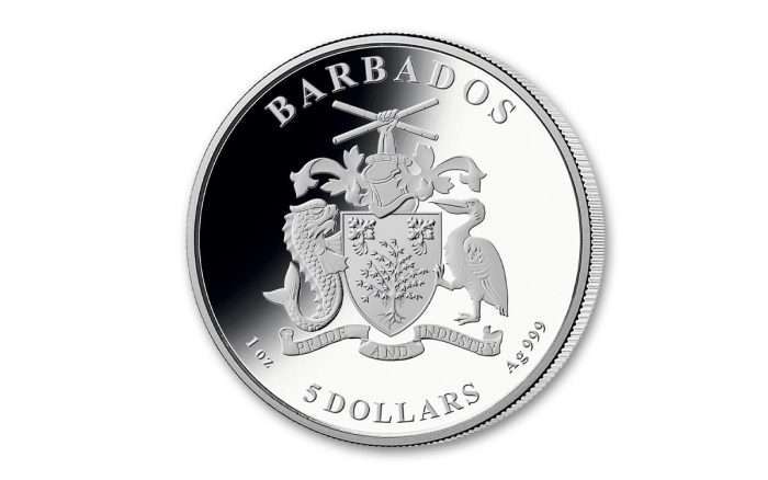 Hõbemünt 5$ Barbados 2022 – Troonivahetus: kuningannalt kuningale - Image 2