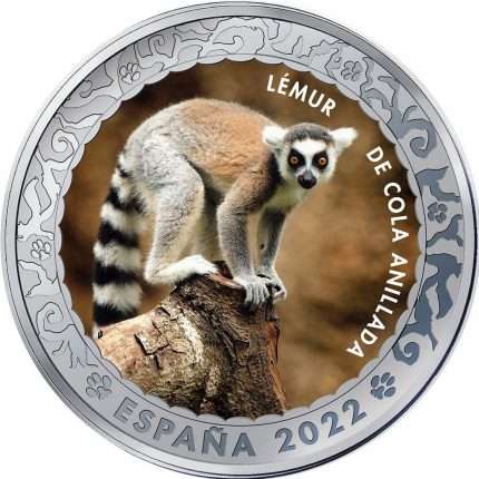 1.5 евро Испания 2022 «Вымирающие виды» - Кошачий лемур