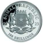 Värviline hõbemünt Somaalia 100 šillingit 2023 – Somaalia elevant - Image 2