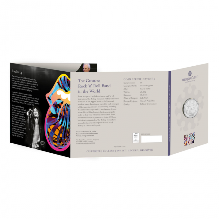 5 libras Reino Unido 2022 - Los Rolling Stones - Imagen 4