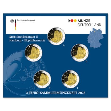 2 euro Germany 2023 - Hamburg BU card (ADFGJ)