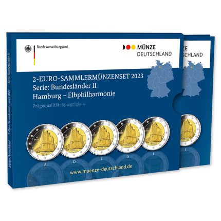 2 euro Germany 2023 - Hamburg PROOF in a box (ADFGJ)