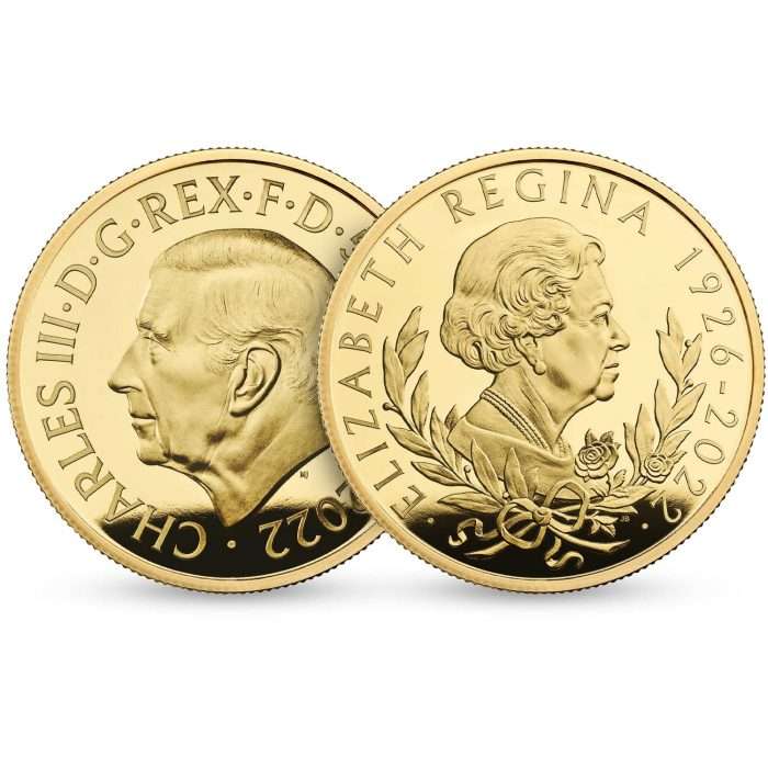 ounce_gold-rev Moneda de Oro £25 UK 2022 - Monumento a la Reina Isabel II - Imagen 1