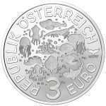 3 Euro Colored Coin Austria 2023 – Luminous Sea Life “Swell Shark” - Image 2