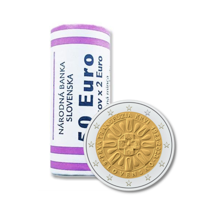 ROLL 2 euroa Slovakia 2023 - 100 vuotta ensimmäisestä verensiirrosta Slovakiassa - Image 1