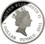 Silver Coin 1$ Tuvalu 2011 - Deadly & Dangerous: Box Jellyfish - Image 2