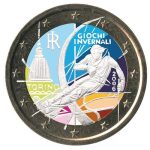 Värillinen 2 euron kolikko Italia 2006 - Talviolympialaiset Torinossa