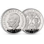 Hõbemünt 5 naela Suurbritannia 2022 – Kuninganna Elizabeth II mälestusmärk Proof Piedforti