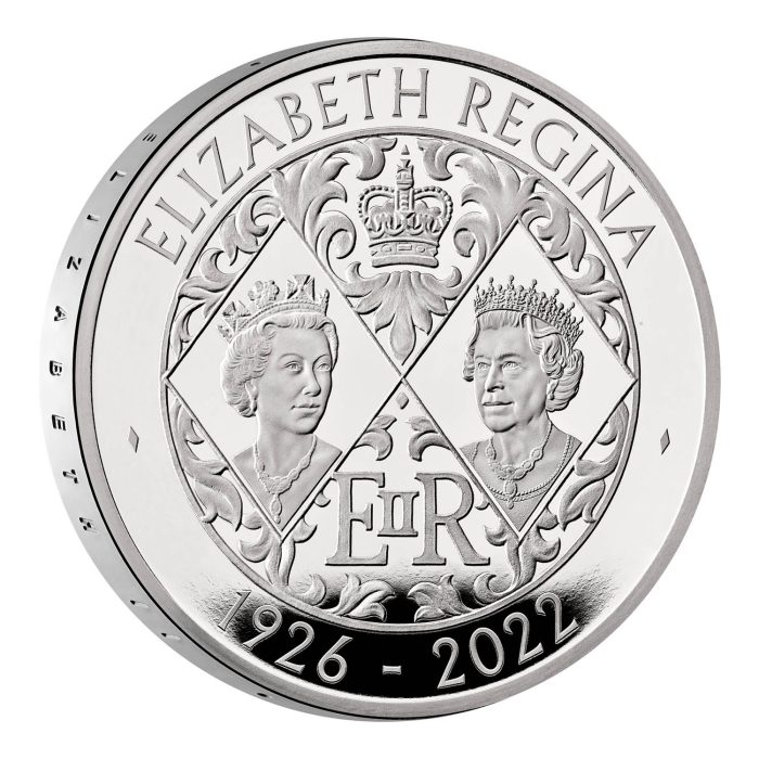 Moneda de Plata de 5 Libras Reino Unido 2022 – Queen Elizabeth II Memorial Proof - Imagen 2