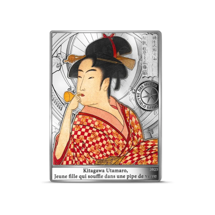 Moneta da argento colorato 10 euro Francia 2023 - Capolavori del Museo: Ragazza che fischietta - immagine 1