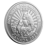 Moneda de Plata de 5$ Canadá 2023 - Majestuoso Oso Polar y sus Cachorros