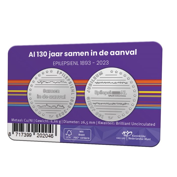 Tarjeta oficial Holanda con 2 medallones de colección 2023 - Epilepsia - Imagen 2