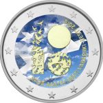 Värillinen 2 euron kolikko Viro 2018 - Viron 100 vuotta (paperilinnut)