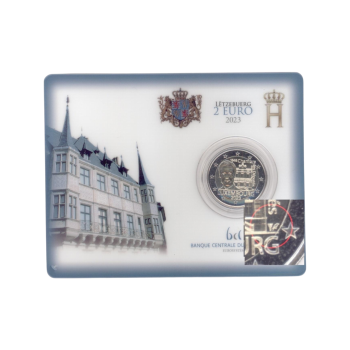 2 euros Luxemburgo 2023 - 175 años de la Cámara de Diputados BU en una tarjeta - Imagen 1