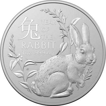 Серебряная монета 1 доллар Австралия 2023 — Год Кролика (Royal Australian Mint)