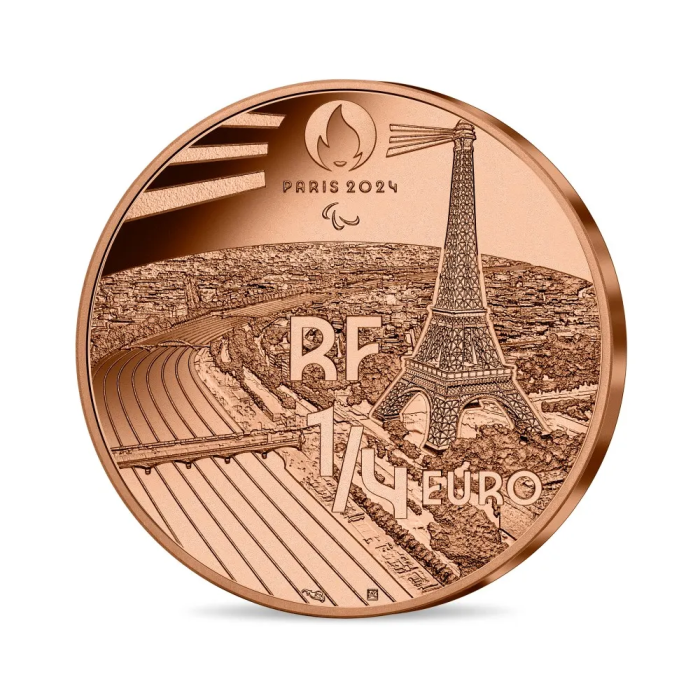 1/4 euro Francia 2023 - Juegos Olímpicos de París 2024 - Gimnasia (kopeeri) - Imagen 2