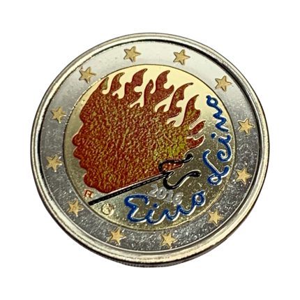 Värillinen 2 euron kolikko Suomi 2016 - runoilija Eino Leino