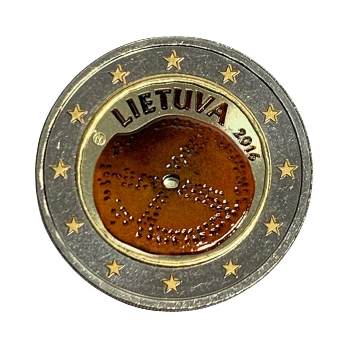 Colored coin 2 euro Lithuania 2016 - Baltic culture - Image 1