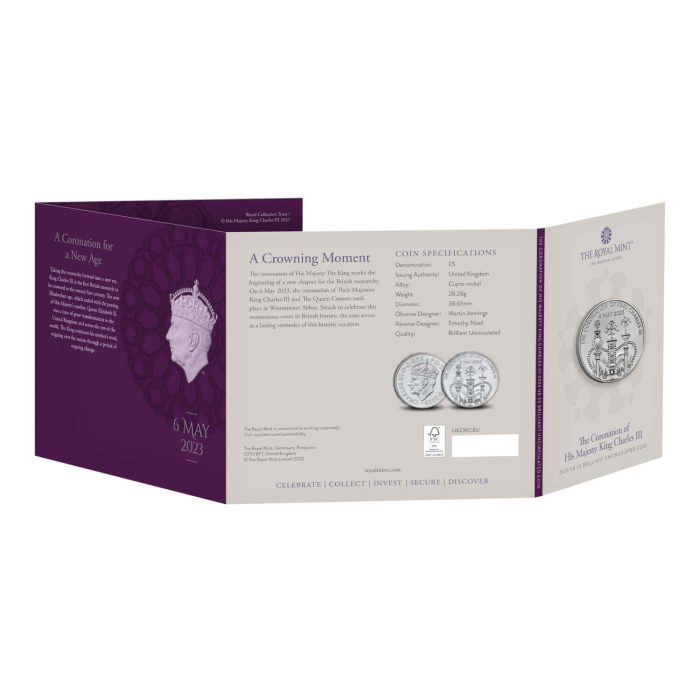 5 sterline Gran Bretagna 2023 - Incoronazione del re Carlo III - immagine 4