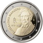 2 eurot Itaalia 2023 – kirjanik Alessandro Manzoni 150. surma-aastapäev Proof karbis - Image 2