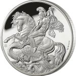 Hopeakolikko Saint Helena (Iso-Britannia) 2023 - Saint George kukistaa lohikäärmeen