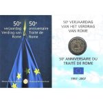 2 euros Bélgica 2007 - 50 aniversario de la firma del Tratado de Roma BU en una tarjeta