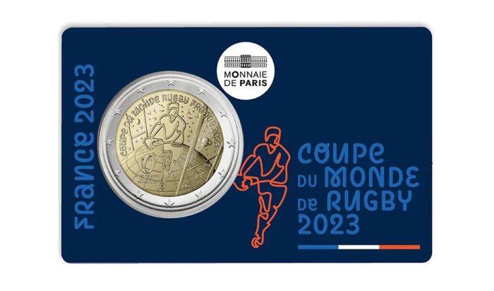 2-eurone Prantsusmaa 2023 – ragbi maailmameistrivõistlused (mündikaart) - Image 1