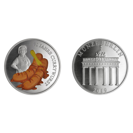 Colored Silver Medal Germany 2019 - Currywurst