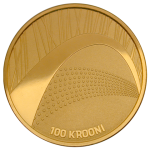 Золотая монета 100 крон Эстония 2009 - Праздник песни и танца