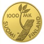 Золотая монета 1000 марок Финляндия 1997 - 80 лет независимости Финляндии