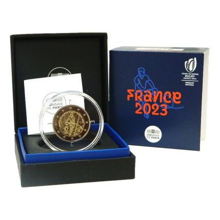 2 euro France 2023 - Rugby World Cup (in box PROOF)
