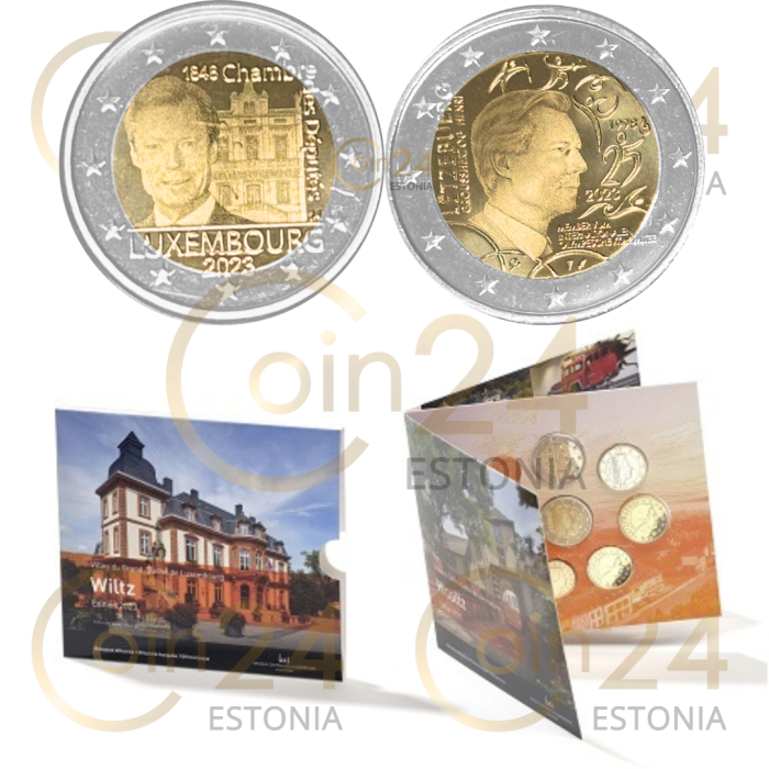 Pari pankin eurokolikkosarjaa Luxemburg 2023 + kaksi 2 euron erikoisrahaa - Image 1