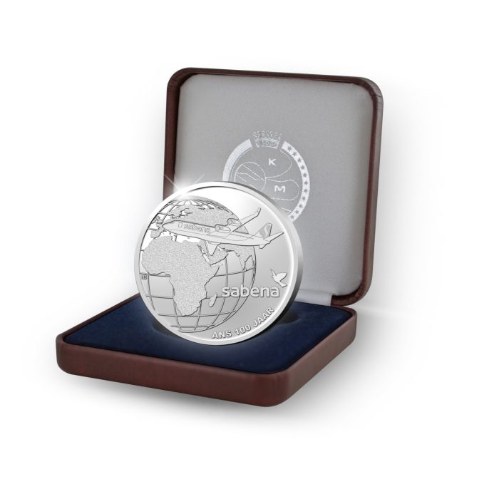 0116020_main_or_3.jpg 20 euron hopeakolikko Belgia 2023 - lentoyhtiö "Sabena" 100 vuotta - Image 3