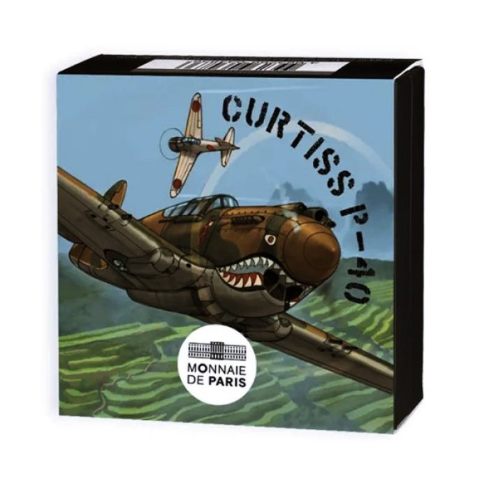 Moneda 10 Euros Plata Francia 2023 – Caza Curtiss P-40 - Imagen 3