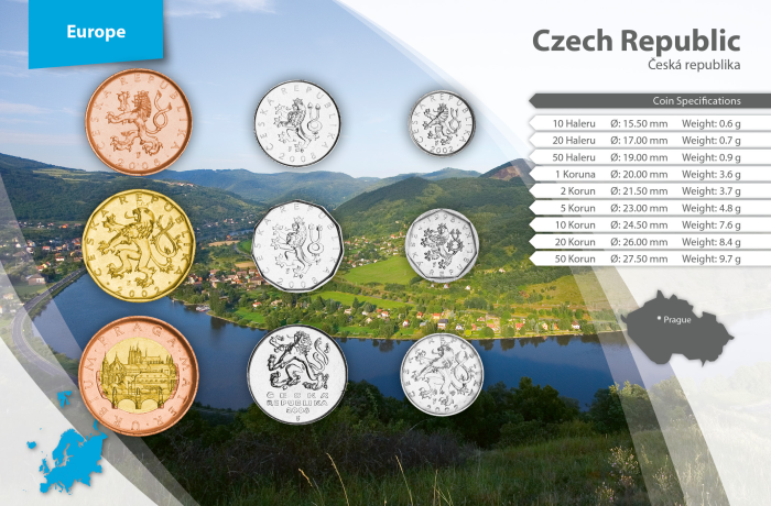 Czech_Republic_(Parliamentary_Republic)_1993-date_49308_back Juego de monedas - República Checa - Imagen 2