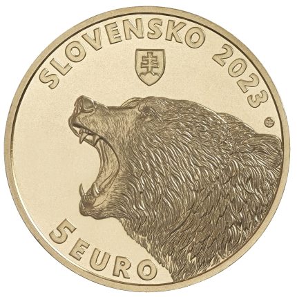 5 евро Словакия 2023 — Бурый медведь