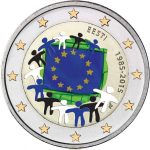 Colored coin 2 euro Estonia 2015 – 30th Anniversary of the Flag of the European Union