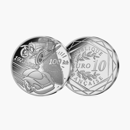 Серебряная монета 10 евро Франция 2023 - 24 часа Ле-Мана