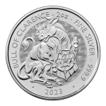 GB 5 Libra Moneda Plata 2023 - Tudor Royal Animals: Toro de Clarence (2 oz)