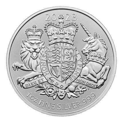 Moneda de plata 2 libras Reino Unido 2023 – Escudo real