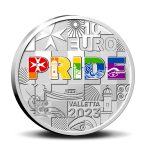 Colored silver coin 10 euro Malta 2023 – EuroPride in Valletta
