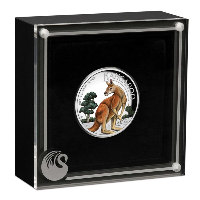 Moneda Plata Coloreada $1 Australia 2023 - Canguro - Imagen 3