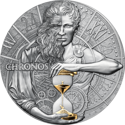 Gilded silver coin 2000 Francs Cameroon 2023 - Dual Essence: Chronos