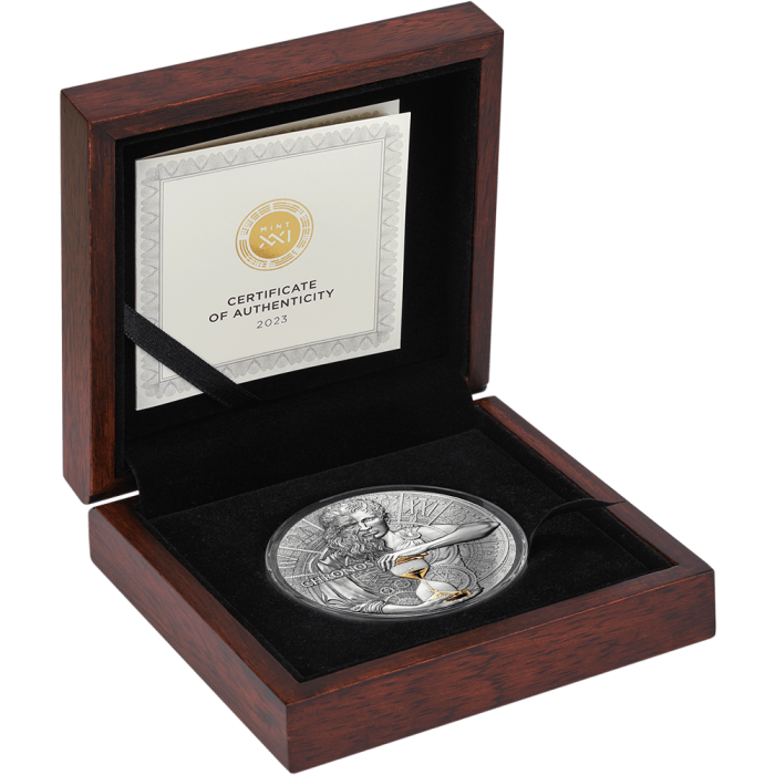 Moneta Argento Dorato 2000 Franchi Camerun 2023 - Doppia Essenza: Chronos - immagine 4