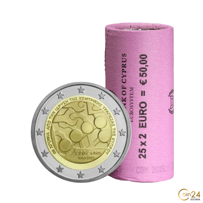 Rull 2 eurot Küpros 2023 – Küprose keskpanga 60 aastat - Image 1